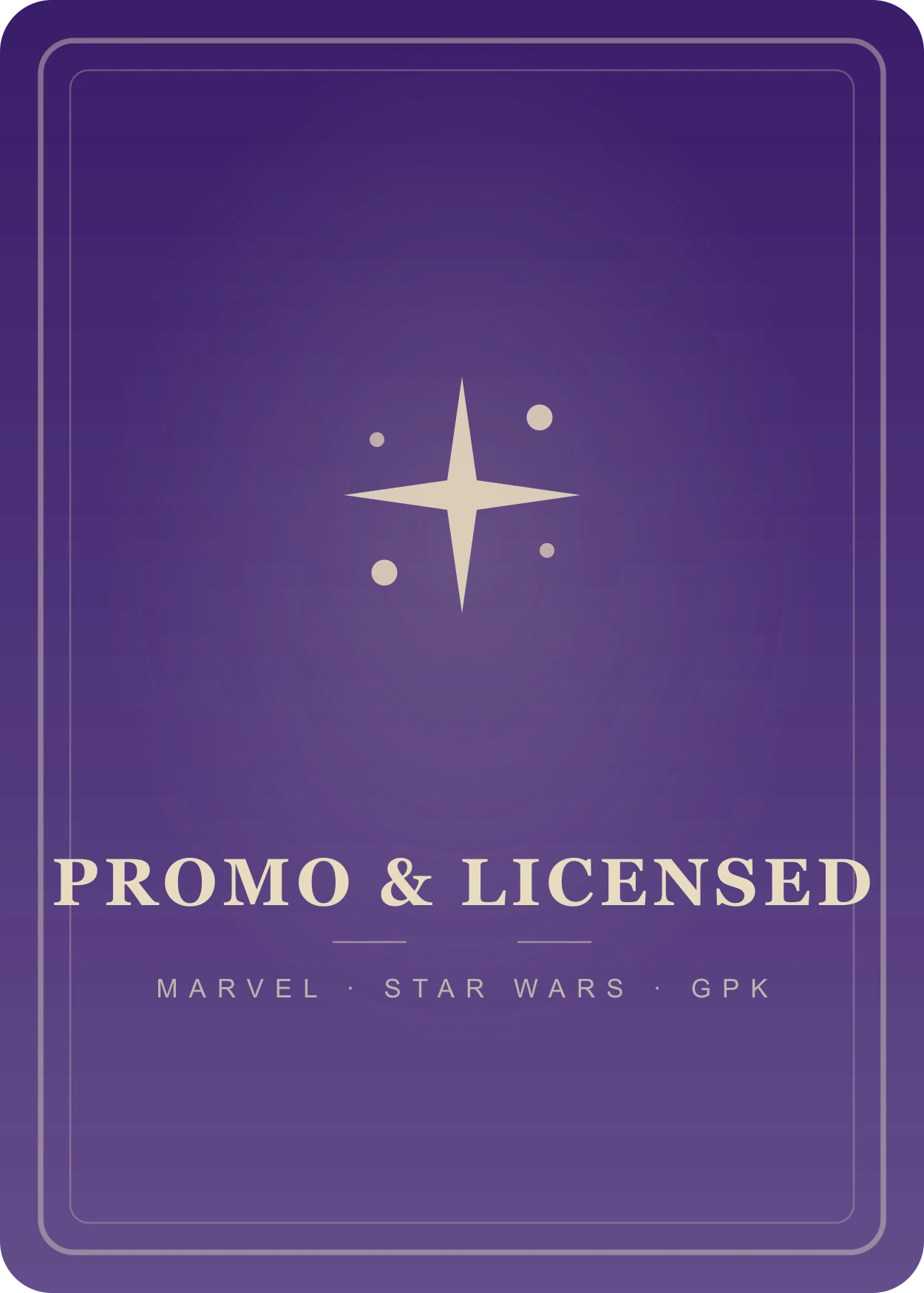 Promo and licensed card back illustration
