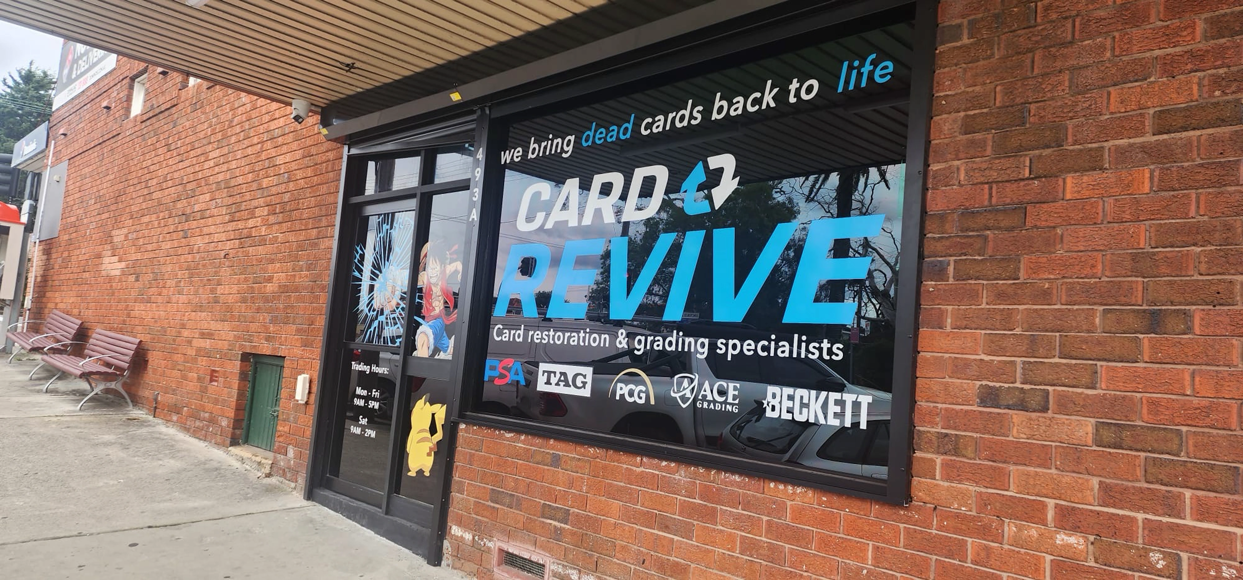 CardRevive storefront at 493a Forest Road in Penshurst, viewed from the footpath.